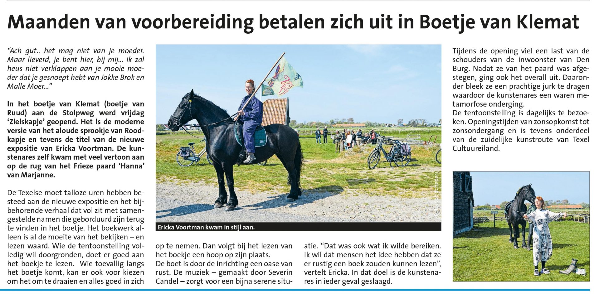 ZIELSKAPJE in TEXELSE-COURANT